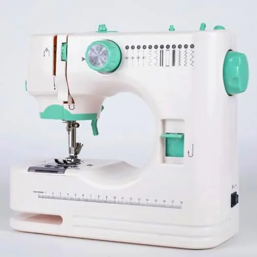 Máquina de Coser Eléctrica Portátil con Prensatelas de Aguja Doble Intercambiable