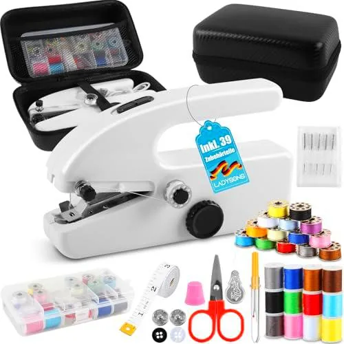 Máquina de coser a mano, mini máquina de coser eléctrica