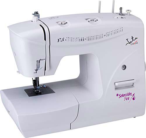 Jata MC744 Máquina de Coser con 33 Diseños de Puntada Pespunte y Zigzag Ojal en 4 Tiempos Con Pedal Electrónico para Control de Velocidad Juego Completo de Accesorios