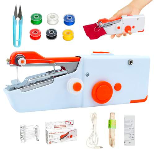 Máquina de coser portátil, mini máquina de coser para principiantes adultos