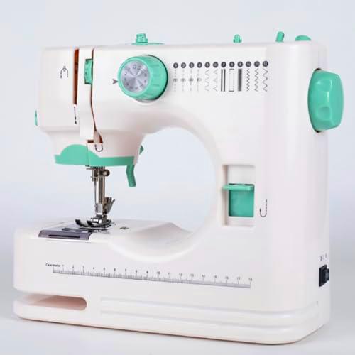Máquina de Coser Eléctrica Portátil con Prensatelas de Aguja Doble Intercambiable