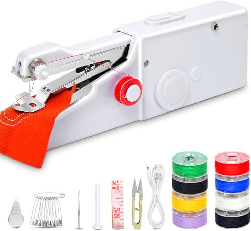 Máquina de coser a mano, mini máquina de coser eléctrica portátil