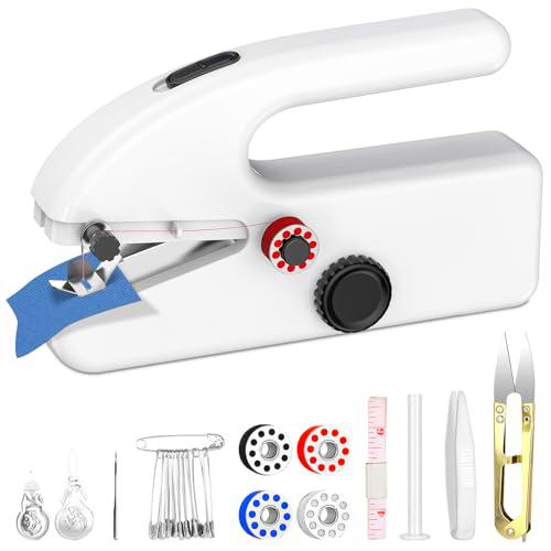 Onherm Máquina de Coser Eléctrica Portátil, Máquina de Coser Manual de Doble Hilo