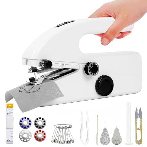 YwuLy Mini máquina de coser a mano eléctrica, portátil