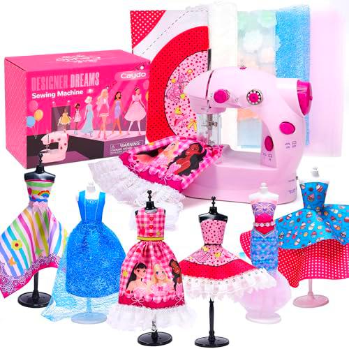 Caydo Mini Máquina de Coser para Principiantes, Kit de Diseñador de Moda 48 Piezas con Máquina de Coser Portátil