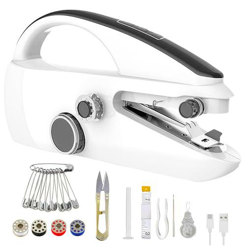 WIYETY Mini máquina de coser a mano eléctrica: máquina de coser multifuncional de mano