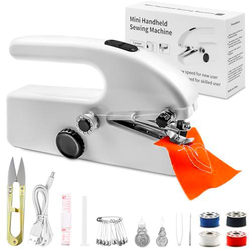 Mini máquina de coser eléctrica portátil 2 en 1 con accesorios