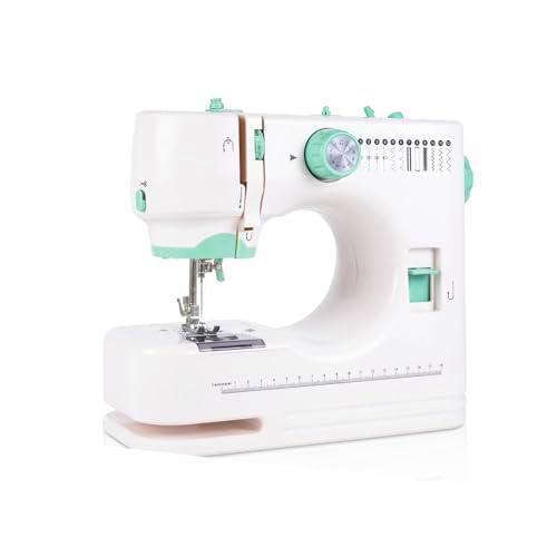 Máquina de Coser Eléctrica Portátil con Prensatelas de Aguja Doble Intercambiable