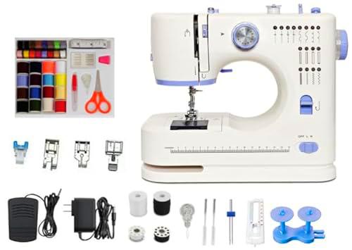 Qoosea Máquina de Coser Portátil, 16 Puntadas Máquina Coser para Principiantes y Niños Fácil Uso con luz LED