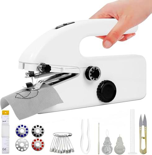 YwuLy Mini máquina de coser a mano eléctrica, portátil