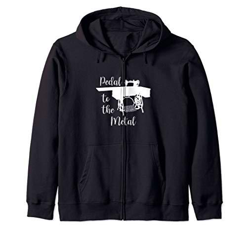 Pedal to the Metal Vintage Sewing Machine Light Sudadera con Capucha