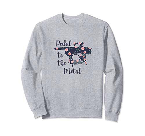Pedal to the Metal Vintage Sewing Machine Floral Sudadera