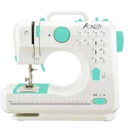 Máquina de coser portátil AONESY Máquina de coser 12 puntadas 2 velocidades Mini máquina de coser Overlocker Máquina de bordar Máquinas de coser para principiantes Inicio