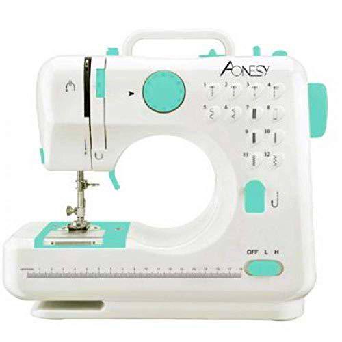 Máquina de coser portátil AONESY Máquina de coser 12 puntadas 2 velocidades Mini máquina de coser Overlocker Máquina de bordar Máquinas de coser para principiantes Inicio