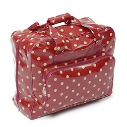 Hobby Gift Bolsa para máquina de Costura, Color Rojo con Lunares Blancos