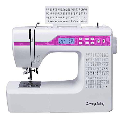 Máquina de coser de metal, color blanco y rojo, tamaño completo