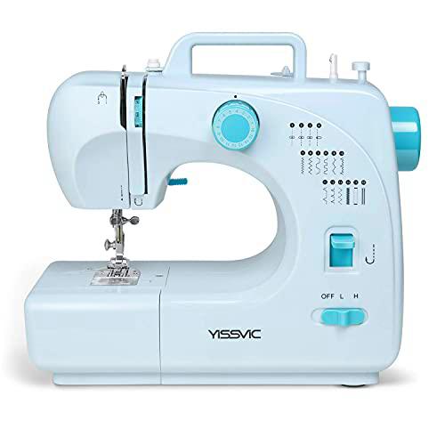 YISSVIC - Máquina de coser eléctrica de 16 puntos, hilo de 2 velocidades