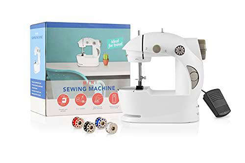 UMUZI CLEANING Mini máquina de coser, Máquina de coser blanca para principiantes