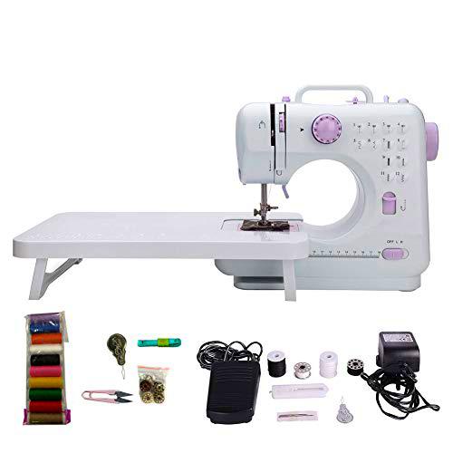 WMLBK Máquina de coser con mesa de extensión UK Plug-12 patrones de costura integrados con luz