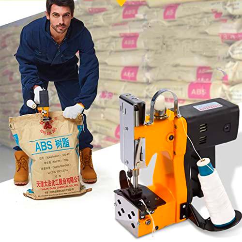 HUKOER Máquina de coser portátil Máquina de coser más cercana Bolsa de embalaje eléctrica Sellado de costura para bolsa de plástico de papel de arroz saco de piel de serpiente (220V)