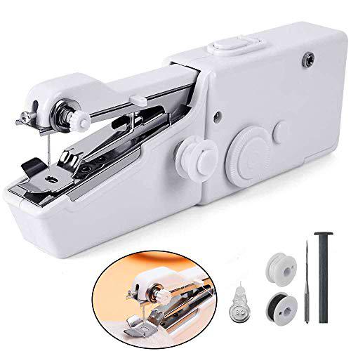 Máquina de coser, máquina de coser a mano, mini máquina de coser eléctrica portátil con accesorios de costura