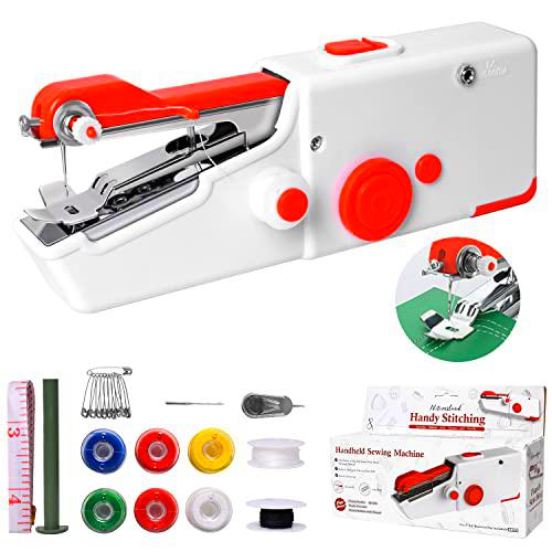 Máquina de coser portátil, mini máquina de coser eléctrica portátil de costura rápida