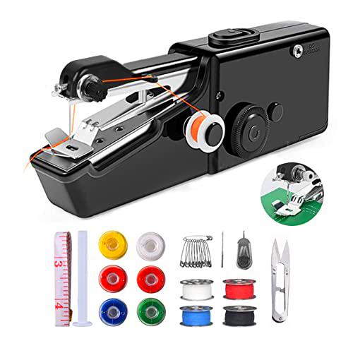 Máquina de coser eléctrica portátil inalámbrica con accesorios de costura