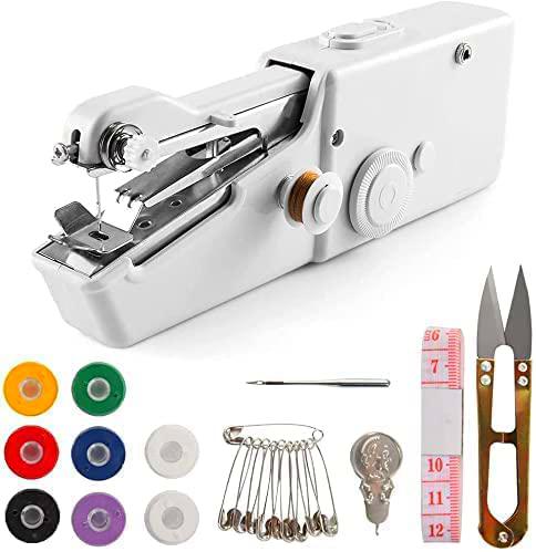 Máquina de coser a mano, mini máquina de coser eléctrica portátil con accesorios de costura