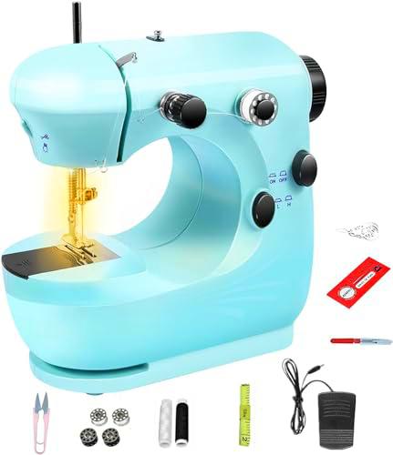 Maquina de Coser Maquina Coser Mano Portátil, Fenansion Maquina Coser Manual Profesional Mini Sewing Machines Electrica Adecuada para Ropa Cortinas Telas Bricolaje para Viajes en Casa