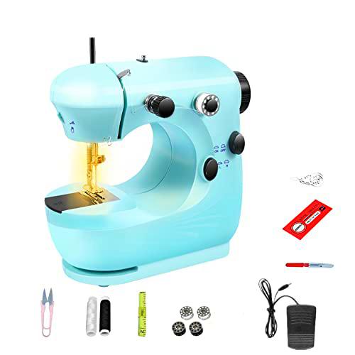 Maquina de Coser Maquina Coser Mano Portátil, Fenansion Maquina Coser Manual Profesional Mini Sewing Machines Electrica Adecuada para Ropa Cortinas Telas Bricolaje para Viajes en Casa