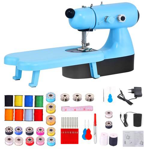 IGTOPS Mini juego de máquina de coser, máquina de coser portátil con lámpara LED